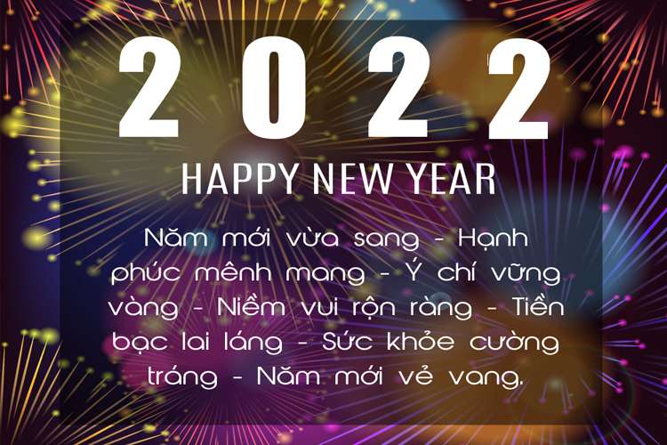 Thiệp chúc mừng năm mới, happy new year 2022