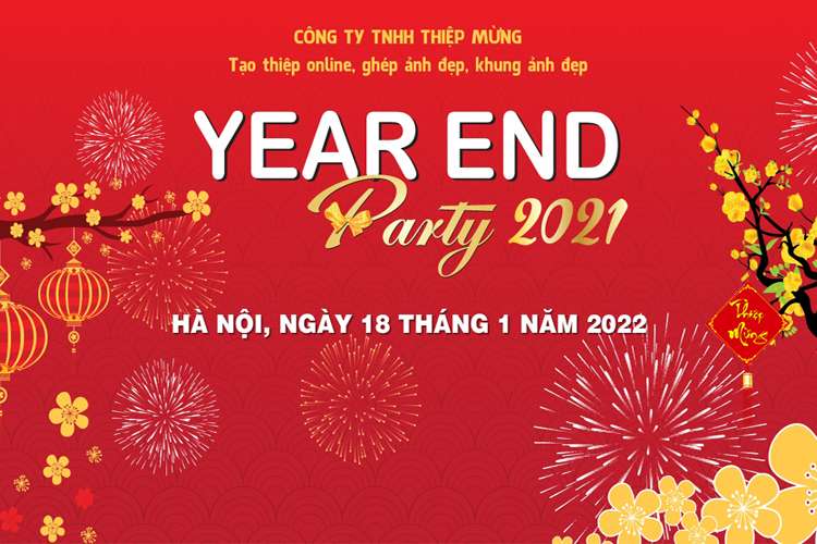 Year End Party Backdrop tất niên 2021 mới nhất 2022