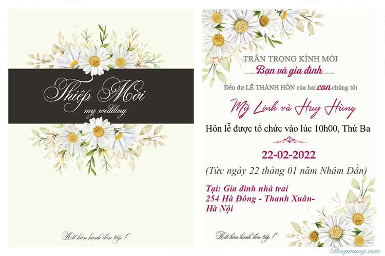 Mẫu thiệp mời đám cưới online miễn phí