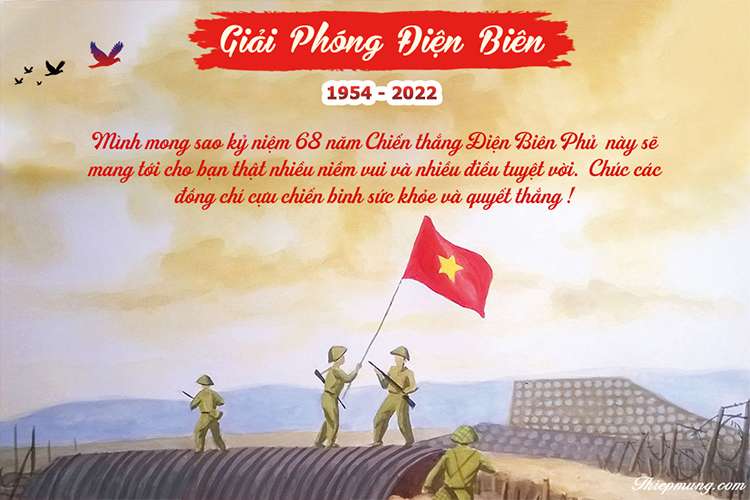 Hình ảnh thiệp đẹp kỷ niệm Ngày Giải phóng Điện Biên 1954 - 2023