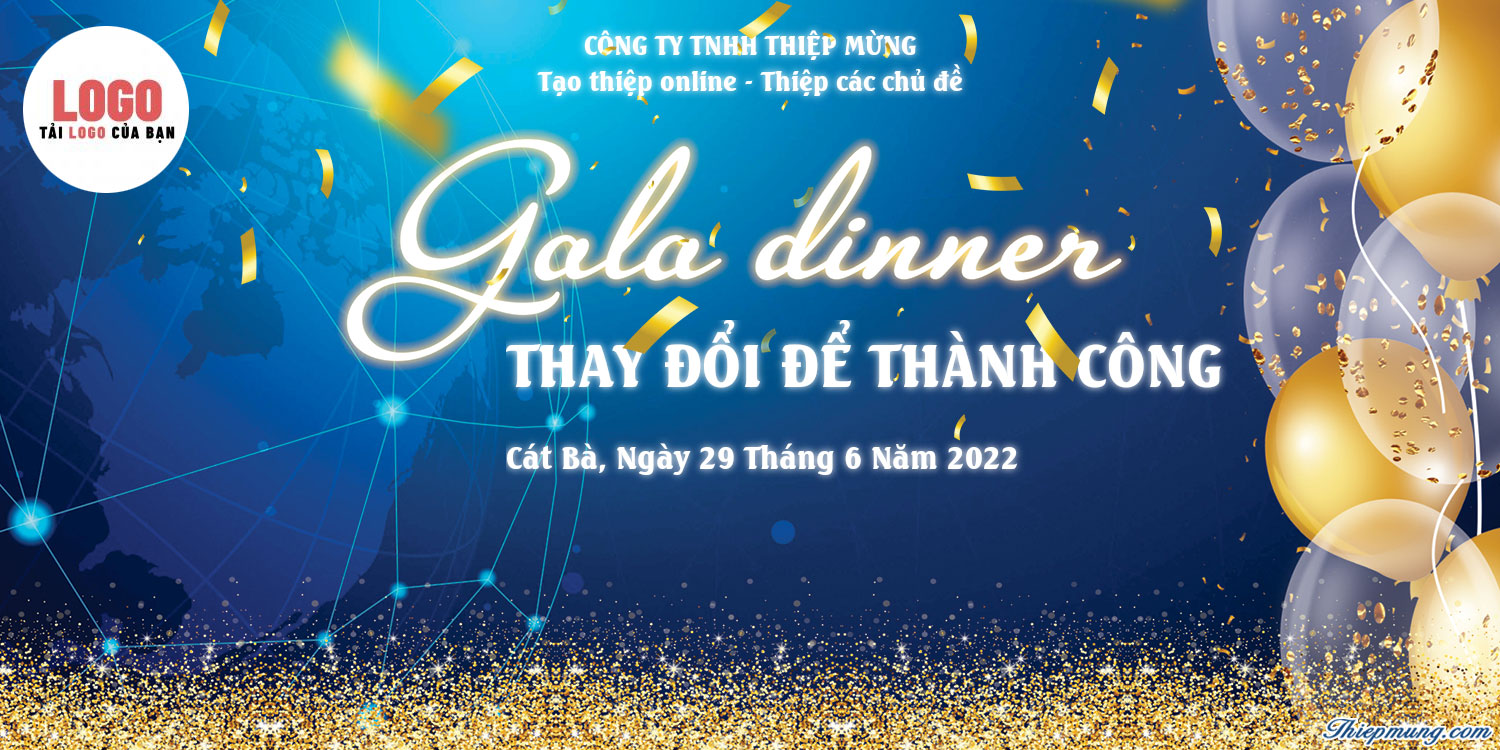 Tạo background gala dinner nền bóng bay đẹp