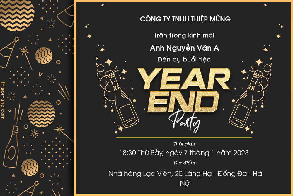 thiệp mời year end party online