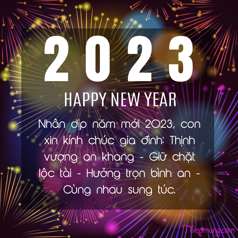 Thiệp chúc mừng năm mới happy new year 2023