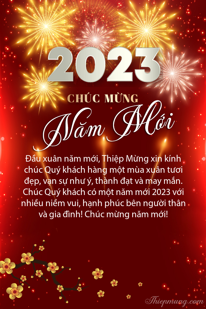 Hình Ảnh Chúc Mừng Năm Mới 2023 Với Pháo Hoa Rực Rỡ Cho Khách Hàng
