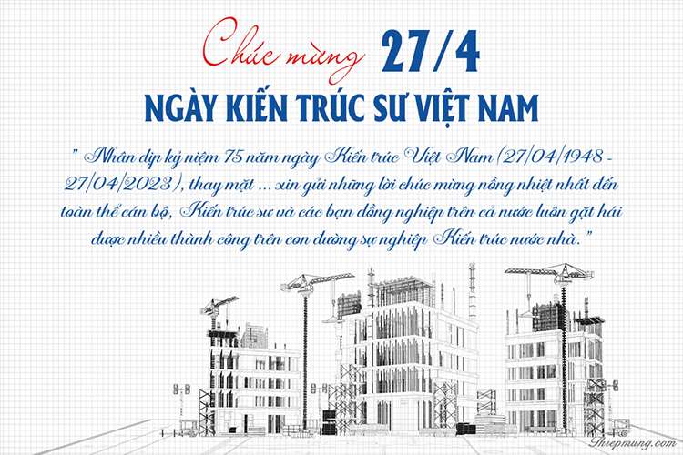 Tạo thiệp chúc mừng 27/4 - Ngày kiến trúc sư Việt Nam