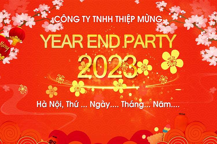 Tạo backdrop Year End Party 2023 đẹp miễn phí