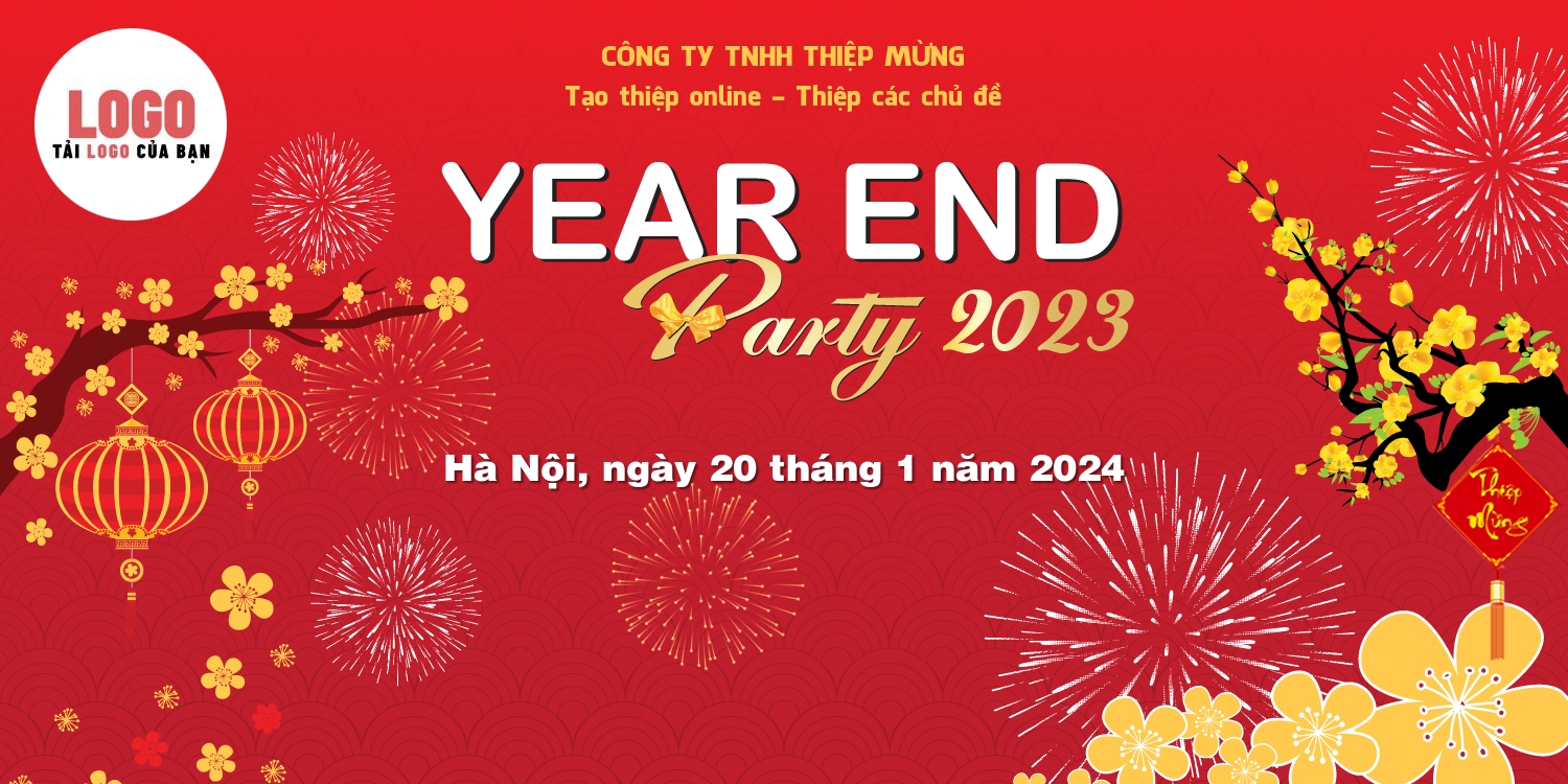 Year End Party Backdrop tất niên 2023 mới nhất 2024