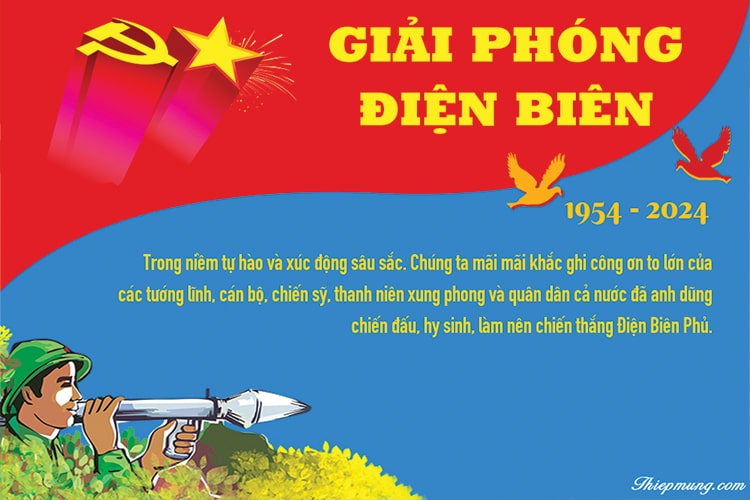 Mẫu thiệp kỷ niệm 70 năm Chiến thắng Điện Biên Phủ ý nghĩa nhất
