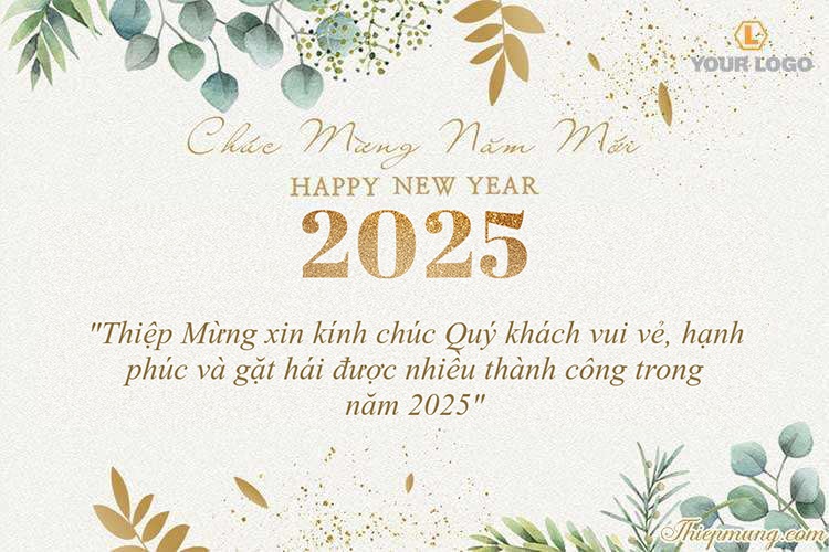 Tạo thiệp chúc mừng năm mới 2025 cho công ty, khách hàng