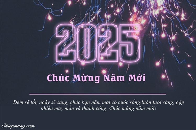 Lời chúc năm mới 2025 với pháo hoa tuyệt đẹp