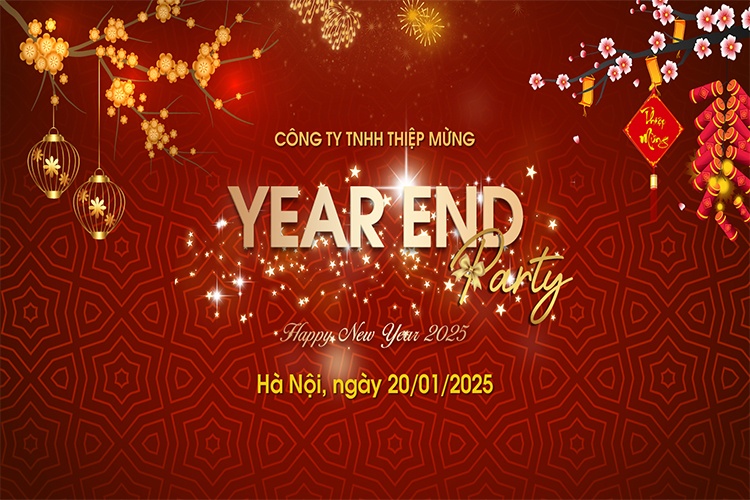 Mẫu Year End Party Backdrop đẹp lung linh tải miễn phí