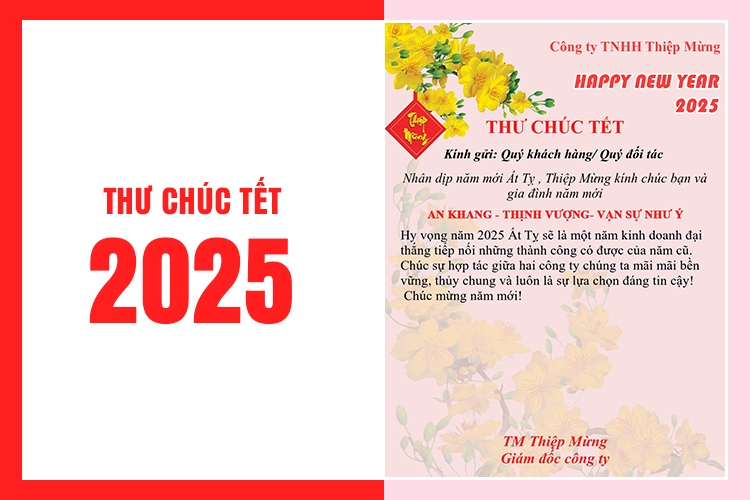 Tạo thư chúc Tết 2025 mẫu mai vàng sang trọng, ý nghĩa