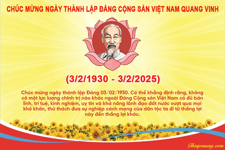 Tạo thiệp kỷ niệm 95 năm ngày Thành lập Đảng 3/2