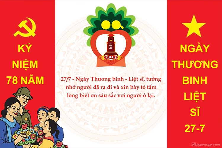 Tải miễn phí thiệp chúc mừng ngày Thương binh liệt sĩ 27/7