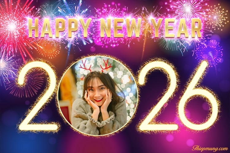 Khung ảnh năm mới 2026, thiệp năm mới 2026