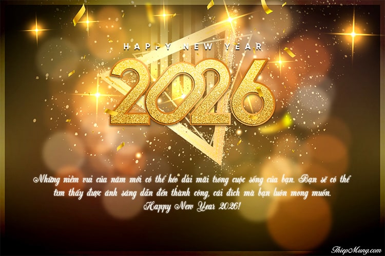 Tạo thiệp ánh sáng chúc mừng năm mới 2026