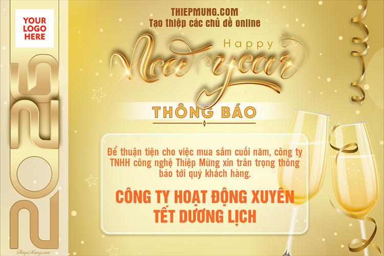 Thông báo làm việc xuyên Tết 2026 cho doanh nghiệp và cửa hàng